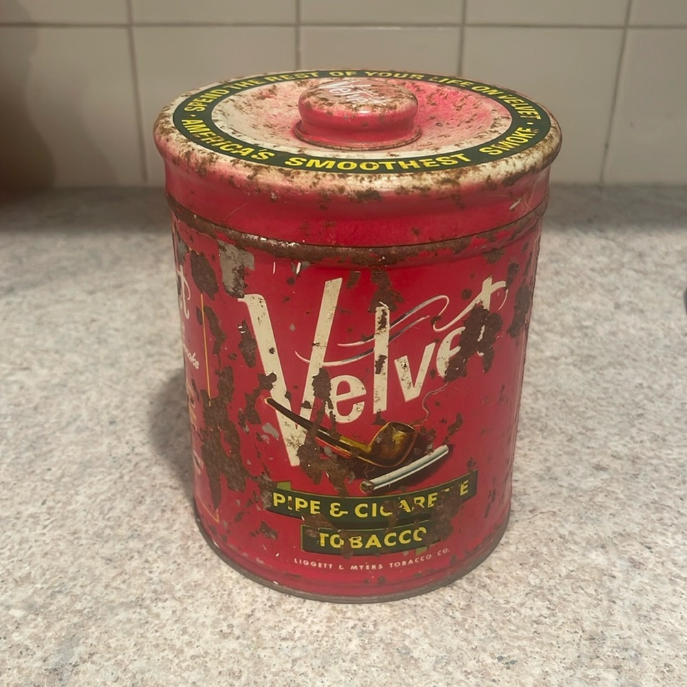 Vintage Velvet cigarette tin